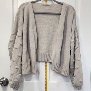 moon & madison Cream Cardigan with Textured Accents